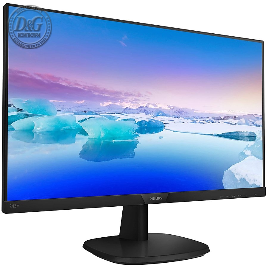 Monitor 23.8'' Philips 243V7QJABF/00 Black IPS, 16:9, 1920x1080, 4ms, 250 cd/m2, 1000:1, D-Sub, HDMI, DP, 2Wx2, vesa