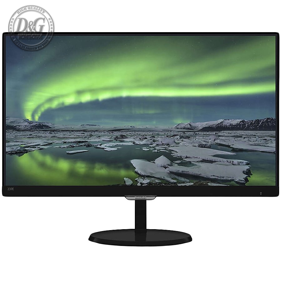 Monitor LED Philips 237E7QDSB/00, E-line, 23'' 1920x1080@60Hz, 16:9, IPS, 5ms, 250nits, Black, 2 Years, VESA100x100/VGA/DVI/HDMI/