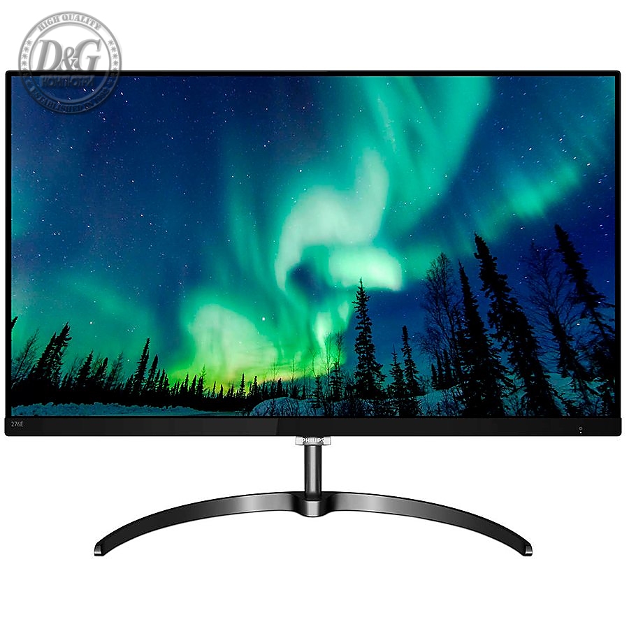 Monitor LED Philips 276E8VJSB/00, E-line, 27'' 3840 x 2160@60Hz 4K, 16:9, IPS , 5ms, 350nits, Black, 2 Years, HDMIx2/DP/