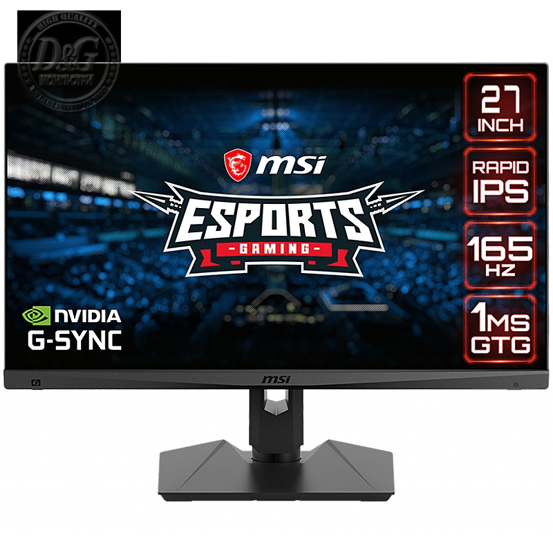 MSI Optix MAG274QRF Gaming Monitor, 27" 165Hz, QHD (2560 x 1440) 16:9, IPS Anti-glare, 300 cd/m2, 1000:1, 178°/178°, G-sync Compatible, 1x DP, 2x HDMI, 1x Type-C, 2x USB 2.0 Type A, 1x Earphone out, Tilt/Swivel/Pivot/Height Adjust, 3Y Warranty