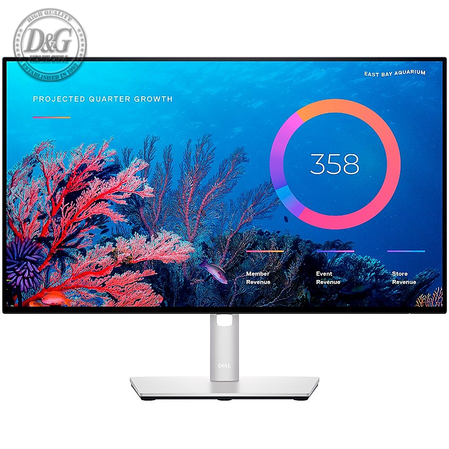 DELL UltraSharp Monitor U2422HE USB-C RJ-45, 23.8'' (16:9), IPS LED backlit, AG, 3H coating, 1920x1080, 1000:1, 250 cd/m2, 5 ms, 178°/178°, HDMI, DP, DP-out, USB-C, USB 3.2 Hub, RJ-45, height, pivot, tilt ,swivel, VESA (100 mm), 3y