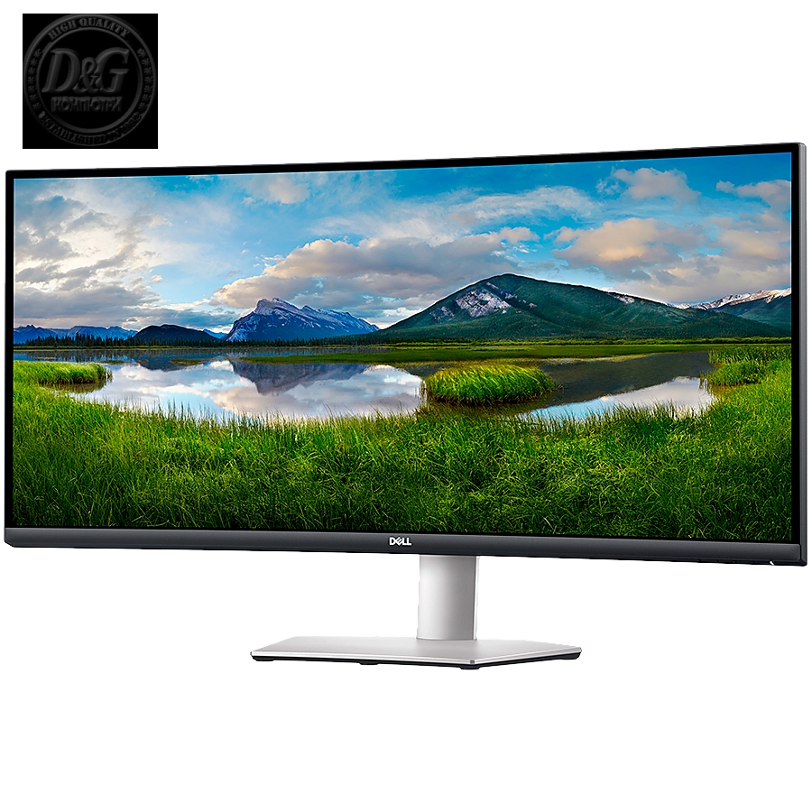 Dell Monitor LED S3422DW, 34" WQHD 3440x1440 100Hz VA AG 21:9 Curved 99% sRGB, 300cd/m2, 3000:1, 178Вє/178Вє, 4ms GtG, Flicker Free, 2xHDMI, 1xDP, USB Hub (4xUSB 3.0) Audio Jack, Free Sync, Height Adj, 3Y