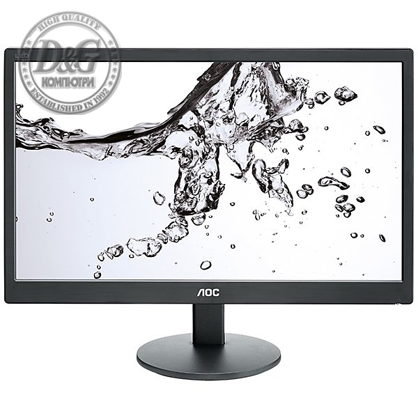 AOC Monitor LED E970SWN (18.5'', 16:9, 1366x768, LED, 200 cd/m2, 20M:1, 5 ms, 90/50°, VGA) Black, 3y