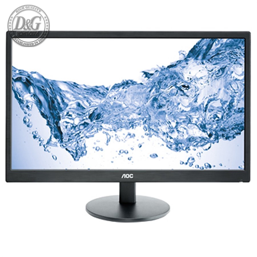 AOC 23.6''(59,9cm) Monitor LED E2470SWHE (23.6'', 16:9, 1920x1080, LED, 250 cd/m2, 20.000.000 : 1, 5 ms, 170/160°, VGA, 2x HDMI, Black, Warranty 3y)