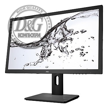 AOC Monitor LED I2475PXQU IPS (23.8'', 16:9, 1920x1080, IPS, 250 cd/mВІ, 1000:1, 200M:1, 5 ms, 178/178В°, VGA, DVI, HDMI, HDCP, DP, 4 x USB, Swivel,  Tilt: -5/+25В°, Ergonomic height amount, Pivot, Energy Star 7.0, TCO 7.0, EPEAT Gold, Vesa) Black, 3y