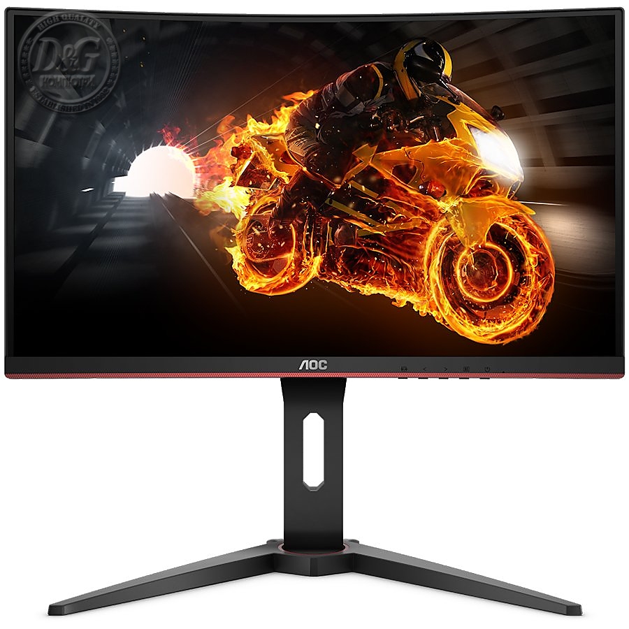 AOC Monitor LED C27G1 Curved Gaming (27вЂњ, 16:9, 1920x1080, VA, 144Hz, 250  cd/mВІ, 3000:1, 80M:1, 1 ms, 178/178В°, VGA, 2xHDMI, DP, Audio OUT, Tilt: -5/+35В°, Swivel, Tilt, H. Adjust, VESA, Ergonomic, Borderless) Black-Red, 3y