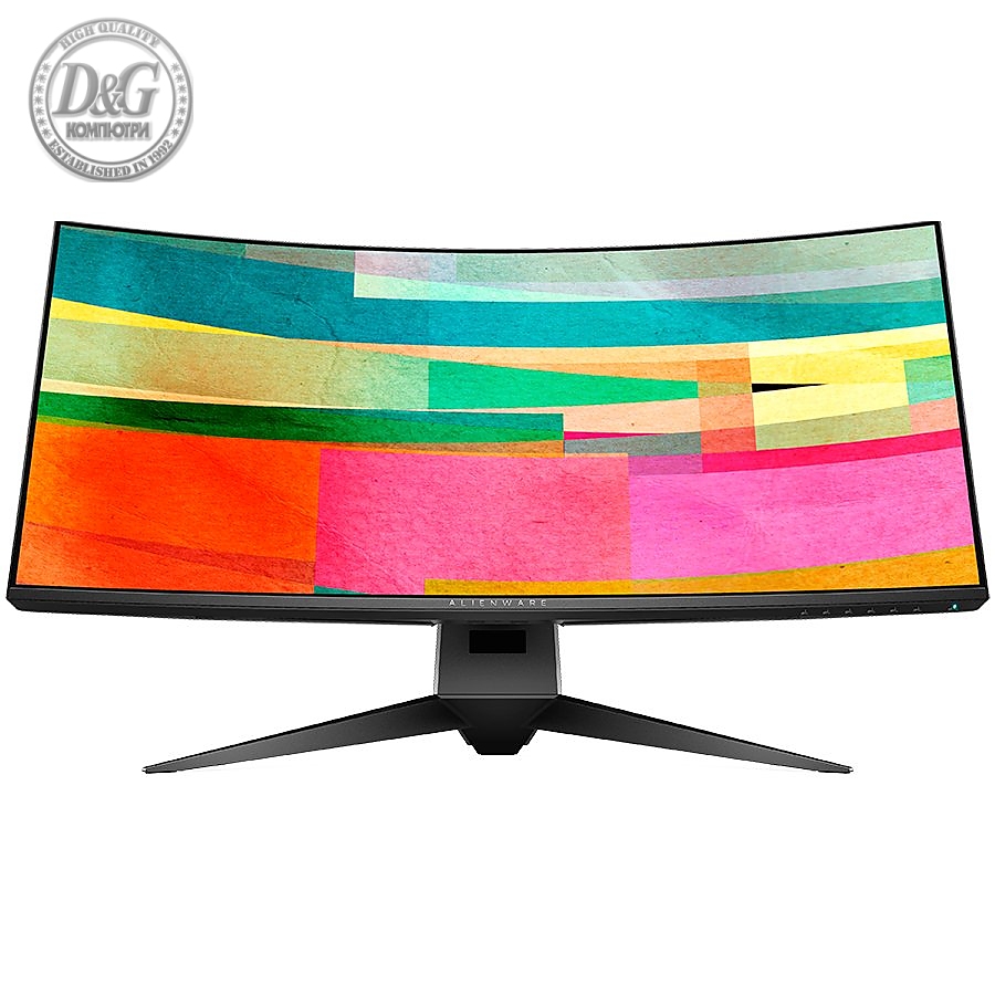 Alienware 34 Curved Gaming Monitor AW3418DW, NVIDIA G-SYNC, 34" WQHD 3440 x 1440 IPS 21:9, 4 ms (gray-to-gray), 300 cd/mВІ, 1000:1, 16.7 million colors, 178/178, HDMI, DisplayPort, USB 3.0 hub, Tilt, Swivel, Height-Adgustment, 3Y NBD