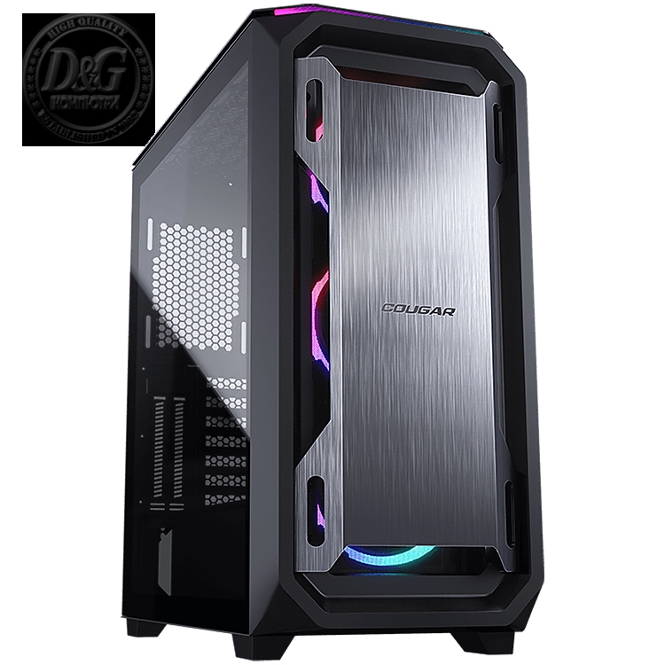 COUGAR MX670 RGB, Mid Tower, Mini ITX / Micro ATX / ATX / CEB / E-ATX, 220 x 492 x 465(mm), Type C 3.1 x 1, USB 3.0 x 2, Mic x 1 / Audio x 1, RGB Button, Built-in LED Controller, Brushed Aluminum, 3 ARGB Fans Pre-installed
