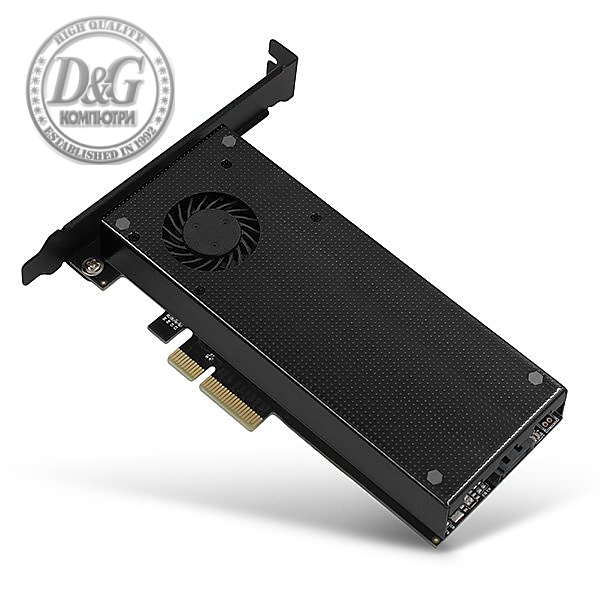 AXAGON PCEM2-DC PCI-E 3.0 4x - DUAL M.2 SSD (NVMe + SATA), dual voltage, up to 110mm SSD, fan + heatsink