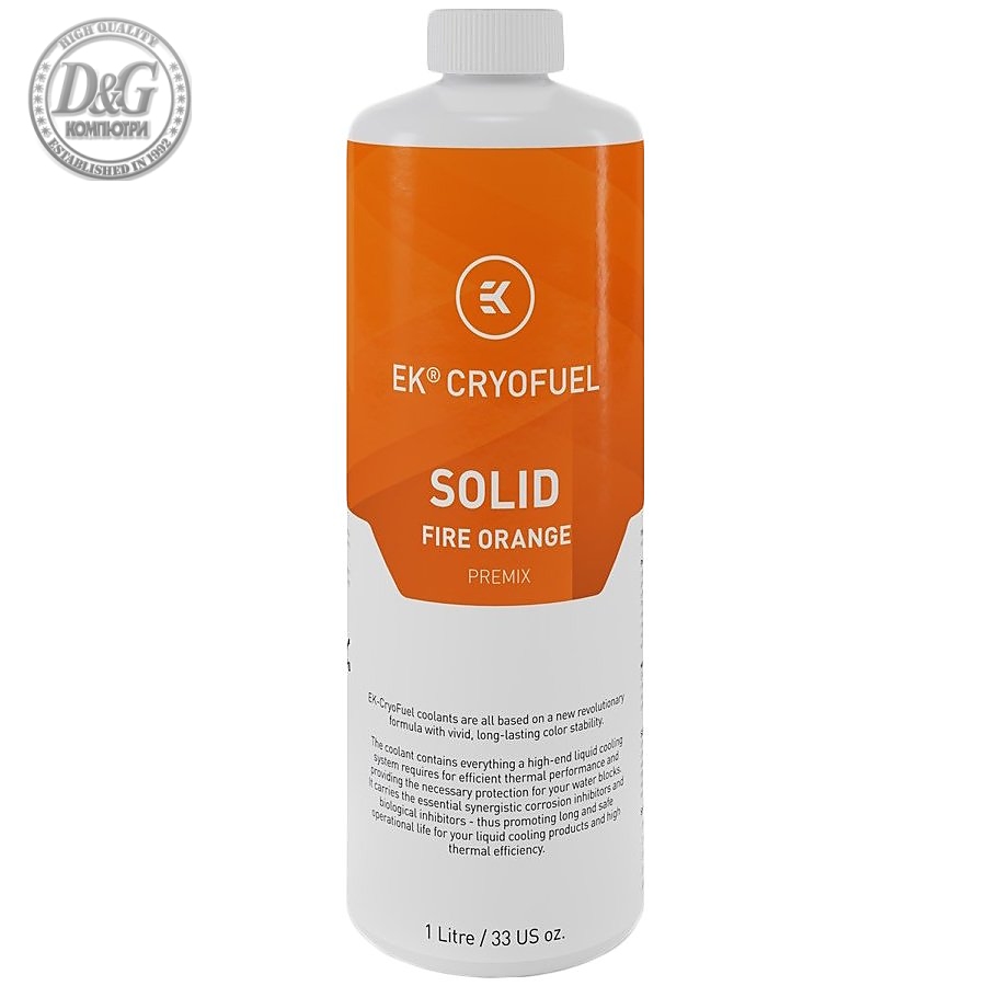 EK-CryoFuel Solid Fire Orange (Premix 1000mL), coolant mixture