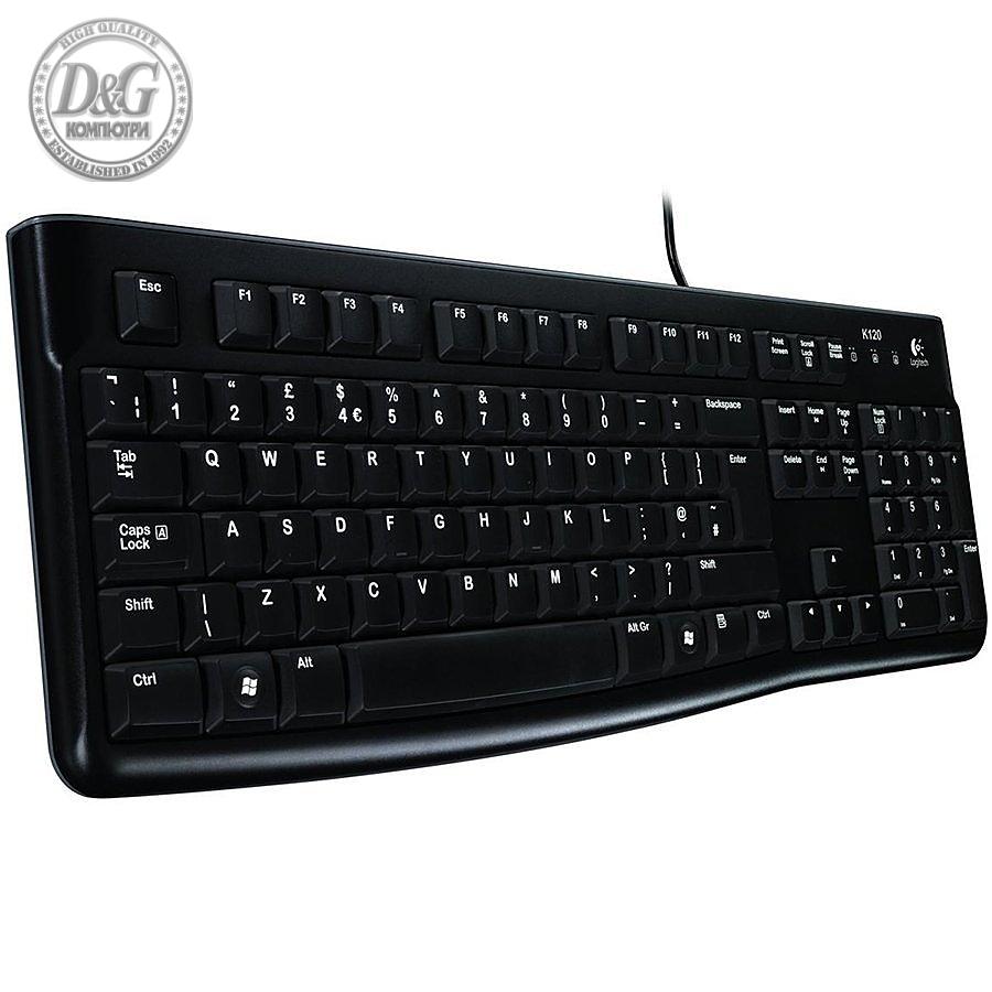 LOGITECH Corded  Keyboard K120 - Business EMEA - US International - BLACK