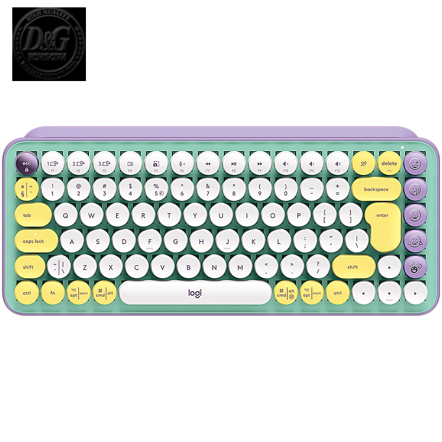 LOGITECH POP Keys Wireless Mechanical Keyboard With Emoji Keys - DAYDREAM_MINT - US INT'L - BT  - INTNL - BOLT