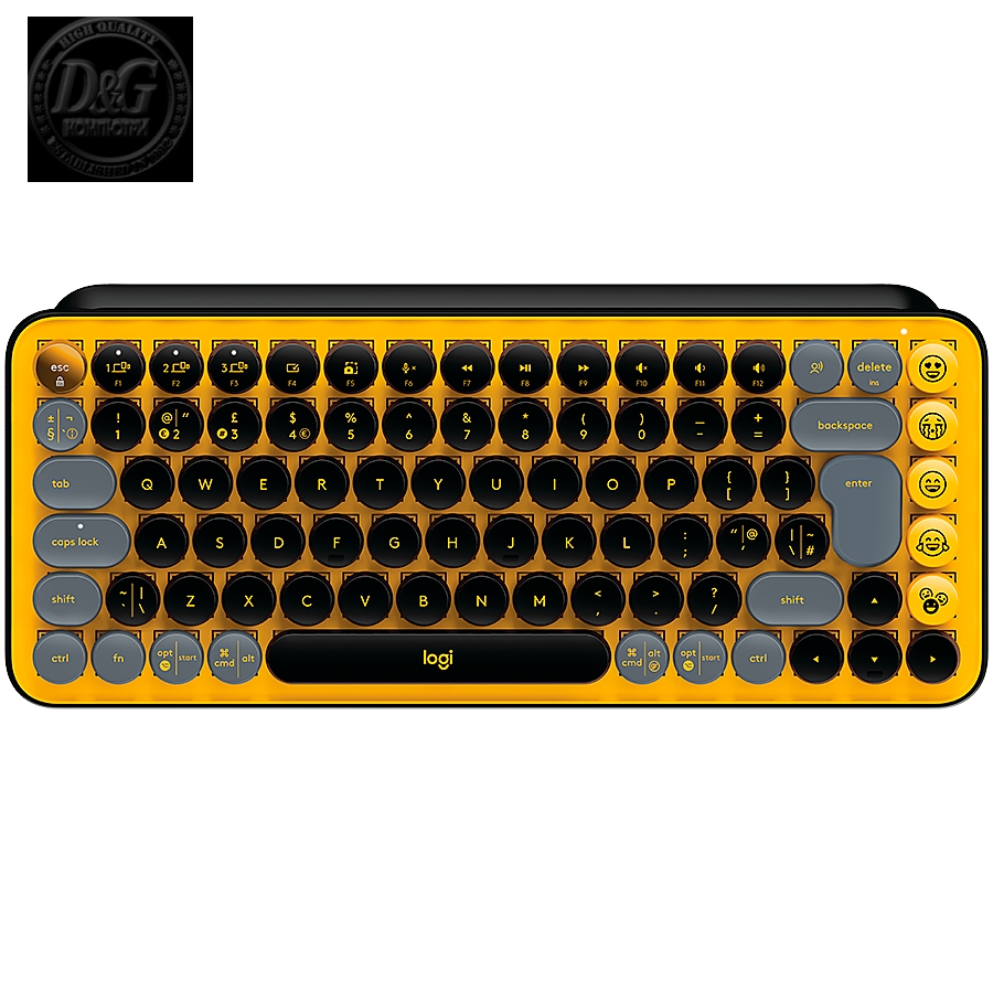 LOGITECH POP Keys Wireless Mechanical Keyboard With Emoji Keys - BLAST_YELLOW - US INT'L - BT  - INTNL - BOLT