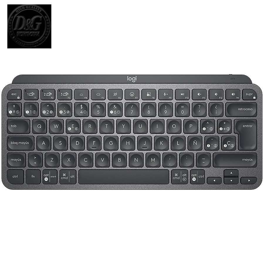 LOGITECH MX Keys Mini Minimalist Wireless Illuminated Keyboard - GRAPHITE - US INT'L - 2.4GHZ/BT - INTNL