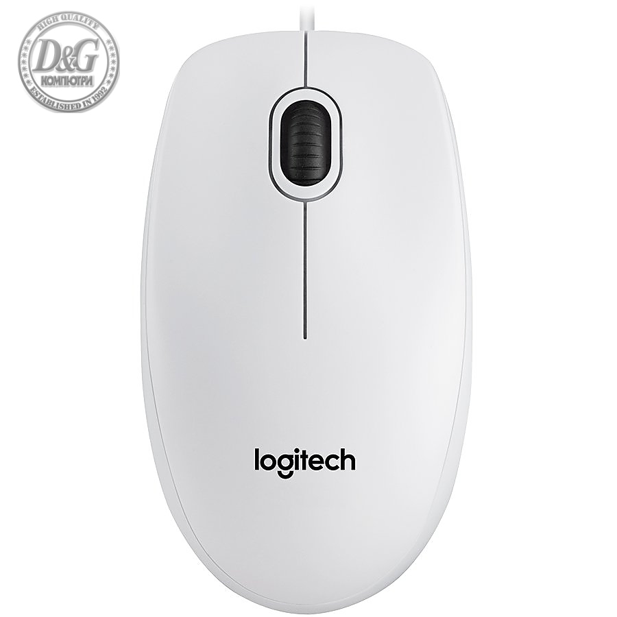 LOGITECH B100 Wired Mouse - WHITE - USB - B2B