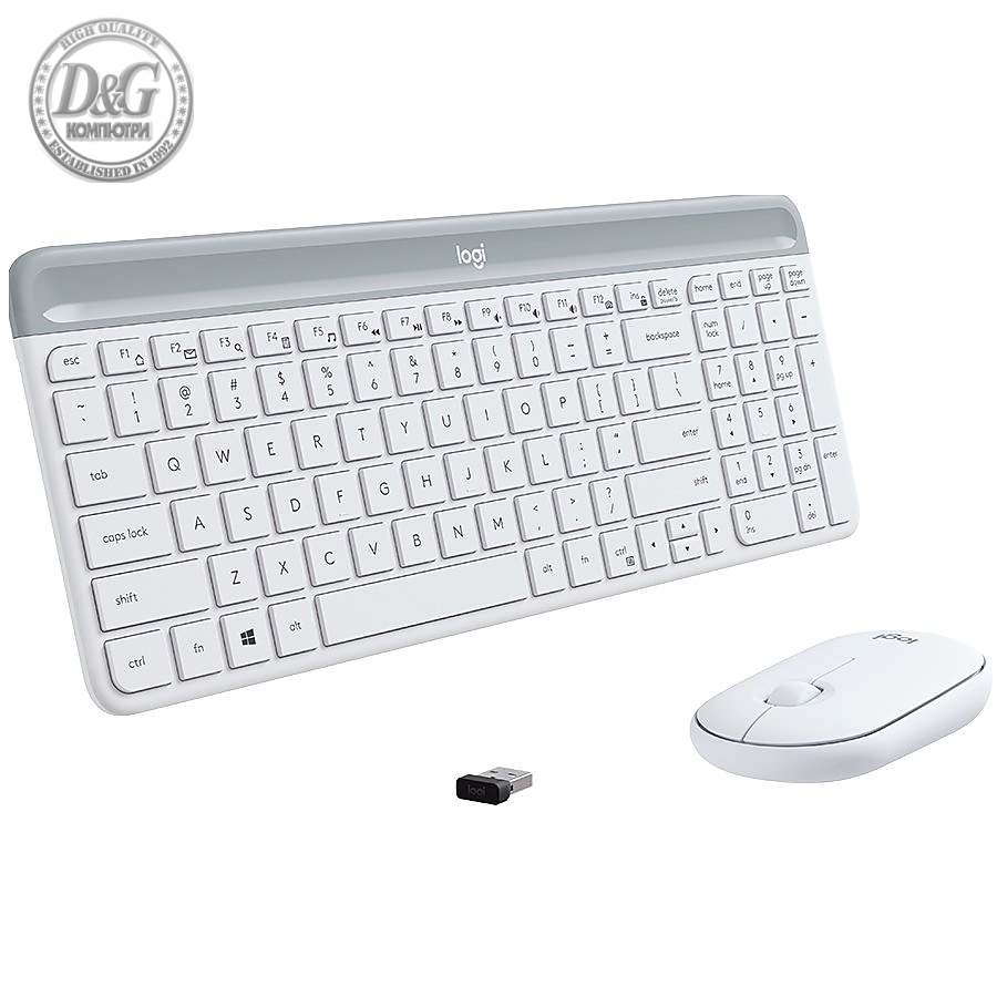 LOGITECH Slim Wireless Keyboard and Mouse Combo MK470-OFFWHITE-US INT'L-2.4GHZ-INTNL