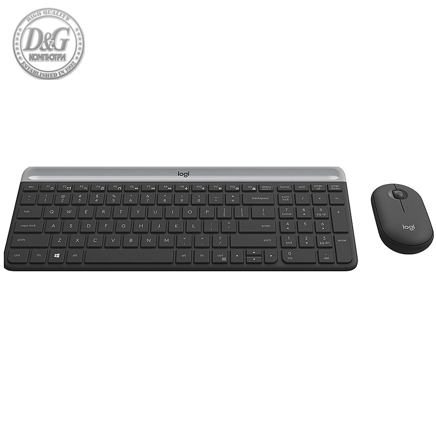 LOGITECH Slim Wireless Keyboard and Mouse Combo MK470 - GRAPHITE