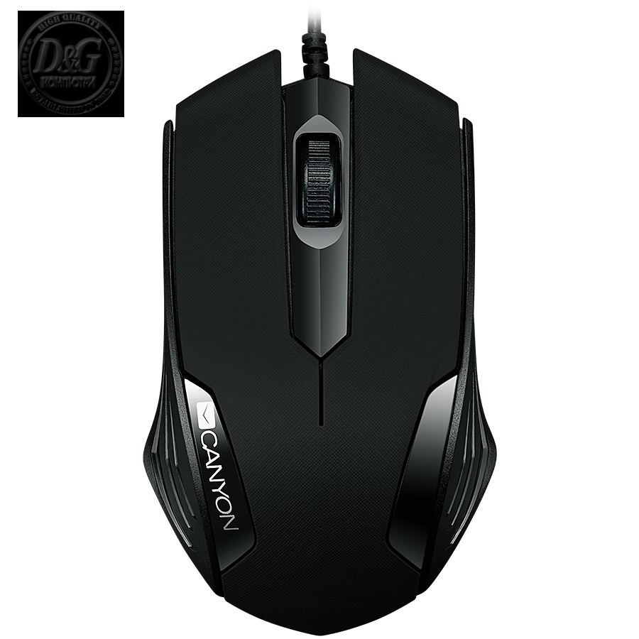 CANYON Optical wired mice, 3 buttons, DPI 1000, Black