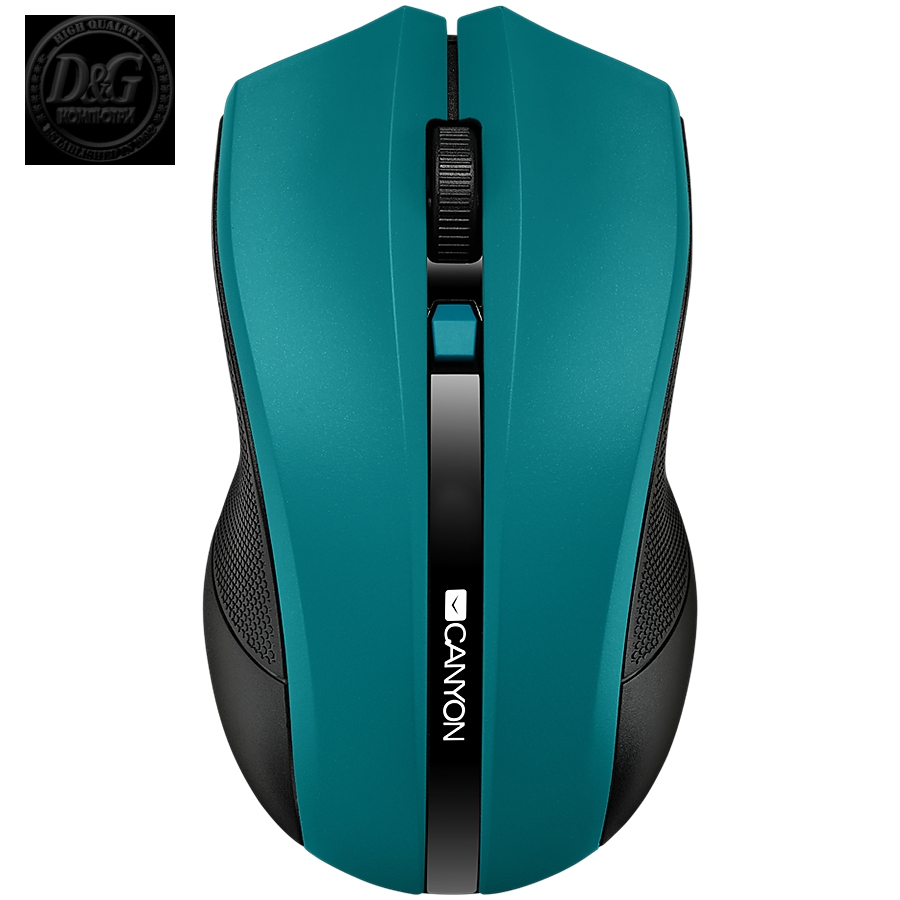 CANYON MW-5 2.4GHz wireless Optical Mouse with 4 buttons, DPI 800/1200/1600, Green, 122*69*40mm, 0.067kg