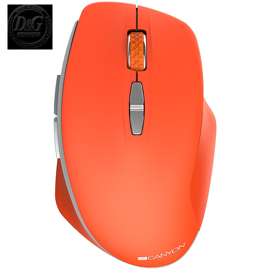 Canyon  2.4 GHz  Wireless mouse ,with 7 buttons, DPI 800/1200/1600, Battery:AAA*2pcs  ,Red 72*117*41mm 0.075kg