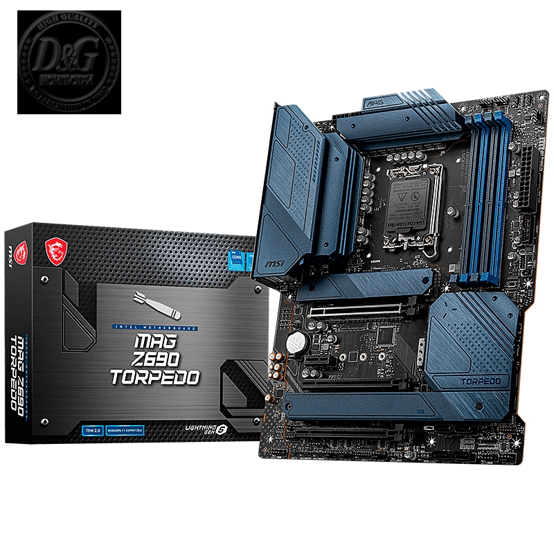 MSI MAG Z690 TORPEDO, ATX, Socket 1700, Dual Channel DDR5 6400(OC)MHz, 3x PCIe x16 slots, 4x M.2 slots, 1x HDMI, 1x DP, 1x USB3.2 Gen2x2, 3x USB 3.2 Gen 2, 2x USB 3.2 Gen 1, 2x USB 2.0, Type-C, 7.1 HD Audio, 2.5Gbps LAN, 3Y