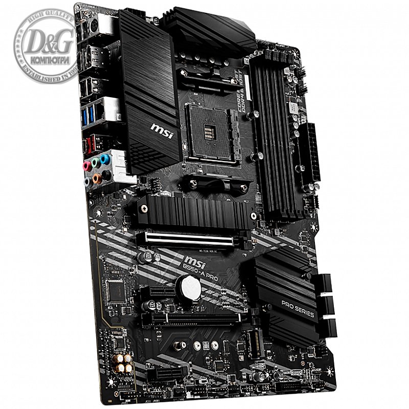 MSI B550-A PRO,ATX, Socket AM4,AMD B550 Chipset,4 DIMMs,Dual Channel DDR4 up to 4400+(OC)MHz,1x PCIe 4.0/3.0 x16 slot,2x M.2 slots,2x USB 3.2 Gen 2 (1x Type-C),2x USB 3.2 Gen 1,4x USB 2.0,1x HDMI,1x DP,1G LAN,7.1 Audio,3y warranty