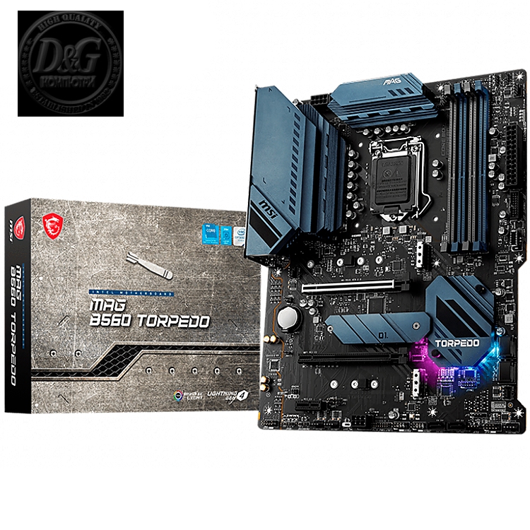 MSI MAG B560 TORPEDO, ATX, Socket 1200, Dual Channel DDR4 5066(OC)MHz, 2x PCIe x16 slots, 3x M.2 slots, 1x HDMI, 1x DP, 5x USB 3.2, 4x USB 2.0, Type-C, 7.1 HD Audio, 2.5Gbps+1Gbps LAN