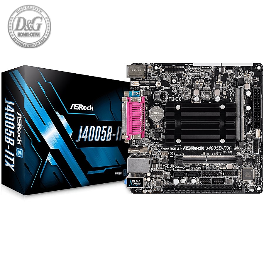 Intel Dual-Core Processor J4005, 2xDDR4 SO-DIMM, 1 PCIe 2.0 x16, D-Sub, HDMI, 2 SATA3 , 5 USB 3.1 1 x COM, 1 x LPT, Mini-ITX