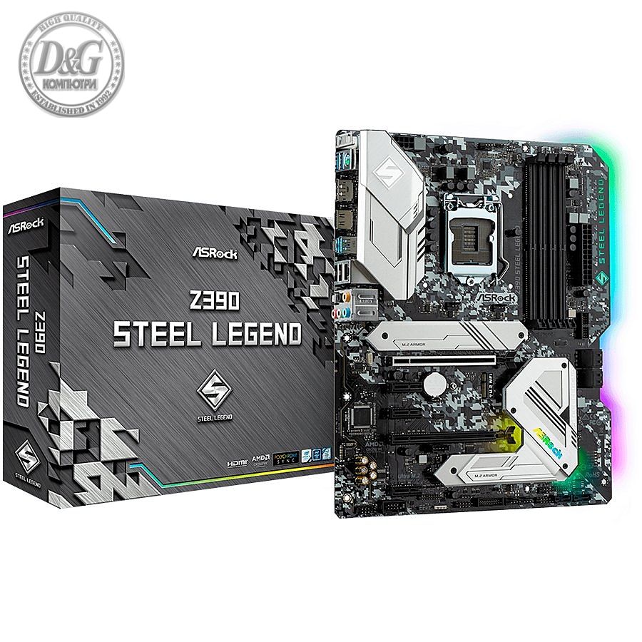 ASROCK Main Board Desktop Z390 (S1151, 4xDDR4,2xPCIe x16,3xPCI Ex1, 6 SATA3, 2xUltra M.2 ,GLAN,HDMI,DP,USB 3.2 ) ATX retail