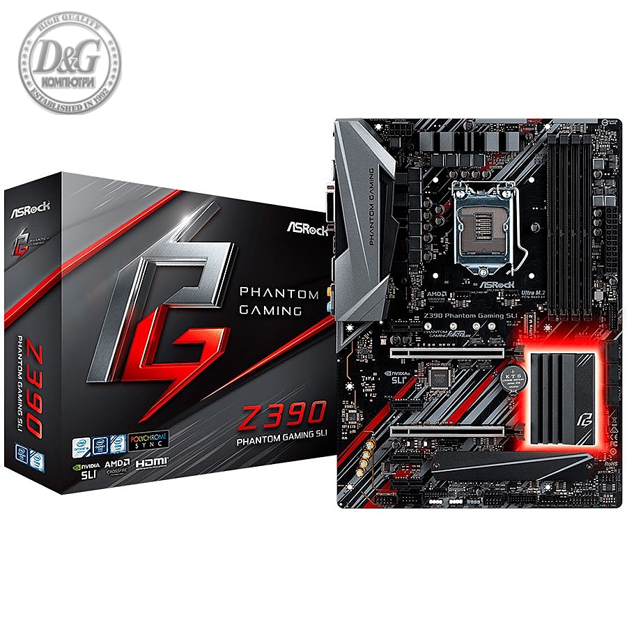 ASROCK Main Board Desktop Z390 (S1151v2, 4xDDR4,2xPCIe x16,4xPCI Ex1, 6 SATA3, 2xUltra M.2 ,GLAN, HDMI,DVI, COM Header,PS/2, USB 3.1, Type-C ) ATX retail