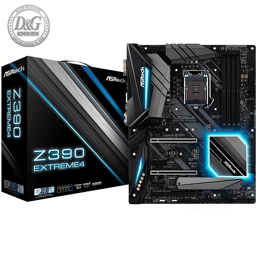 ASROCK Main Board Desktop Z390 (S1151, 4xDDR4,3xPCIe x16,3xPCI Ex1, 6 SATA3, 2xUltra M.2 ,GLAN,VGA,HDMI,DP, 6 USB 3.1 ) ATX retail