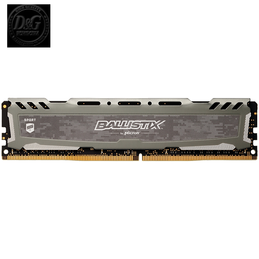 Crucial DRAM 8GB DDR4 2666 MT/s (PC4-21300) CL16 SR x8 Unbuffered DIMM 288pin Ballistix Sport LT DDR 4 UDIMM - Grey, EAN: 649528781987