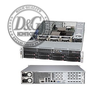 Supermicro server chassis Rackmount 2U w/ 500W Redundant 80 Plus Platinum Level Certified Power Supply w/ PMBus, for Motherboard up to 13.68in x 16.5in E-ATX maximum size - Includes 8x 3.5in Hot-Swap SAS/SATA Drive Bays, SAS/SATA Backplane, DVD-ROM