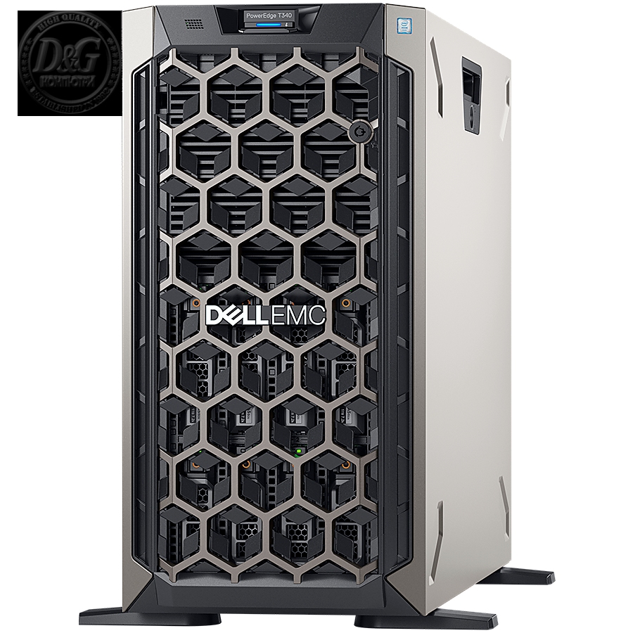 PE T340,8x3.5" chassis ho-plug HDD,Xeon E-2124 3.3GHz 4C/8T,Bezel,1x16GB 2666MT/s ECC UDIMM,idrac9 Basic,1x2TB HDD 7.2K NLSAS 3.5",PERC H730P 2GB NV cache,(1+0)495W PSU hot-plug,no ODD,TPM 2.0,DualPort 1Gbe LOM,3Y NBD