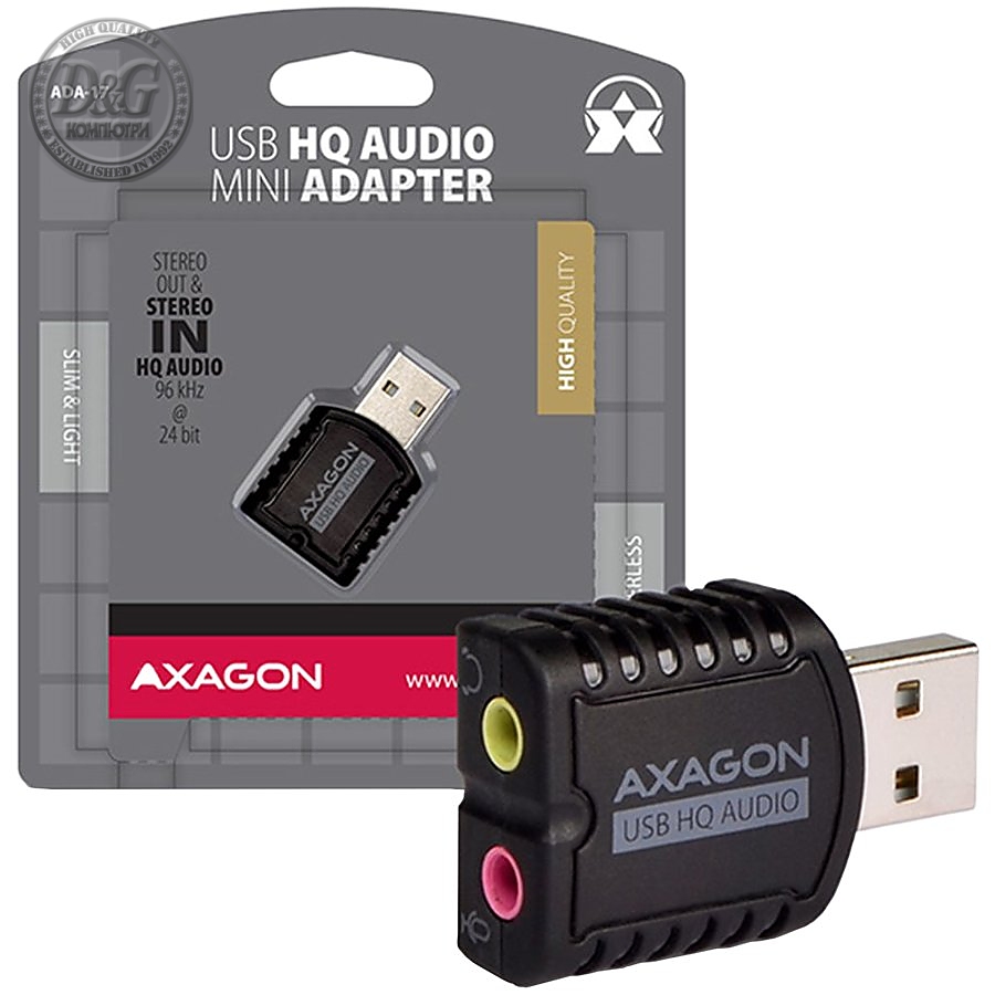 AXAGON ADA-17 USB2.0 - Stereo HQ Audio Mini Adapter 24bit 96kHz