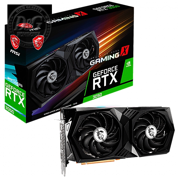 MSI Video Card NVidia GeForce RTX 3050 GAMING X 8G, 8GB GDDR6, 128bit, Effective Memory Clock: 14000MHz, Boost: 1845MHz, 2560 CUDA Cores, PCI-E 4.0 x8, 3x DP, HDMI 2.1, RAY TRACING, TORX Fan 4.0, 550W Recommended PSU, Backplate, 3Y