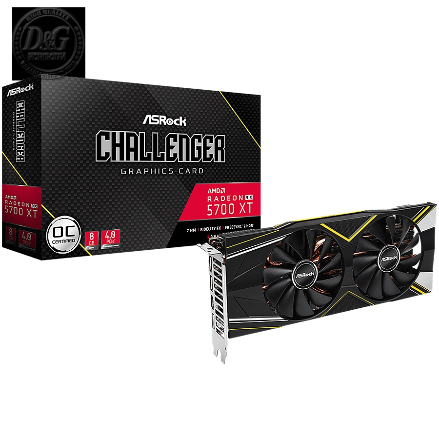 ASROCK Video Card AMD Radeon RX 5700 XT Challenger D 8GB OC GDDR6 256bit 1xHDMI /3xDP Retail