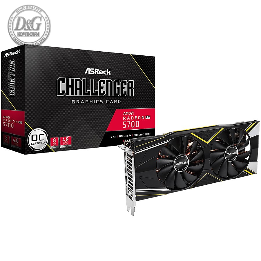 ASROCK Video Card AMD Radeon RX 5700 Challenger D 8GB OC GDDR6 256bit 1xHDMI /3xDP Retail