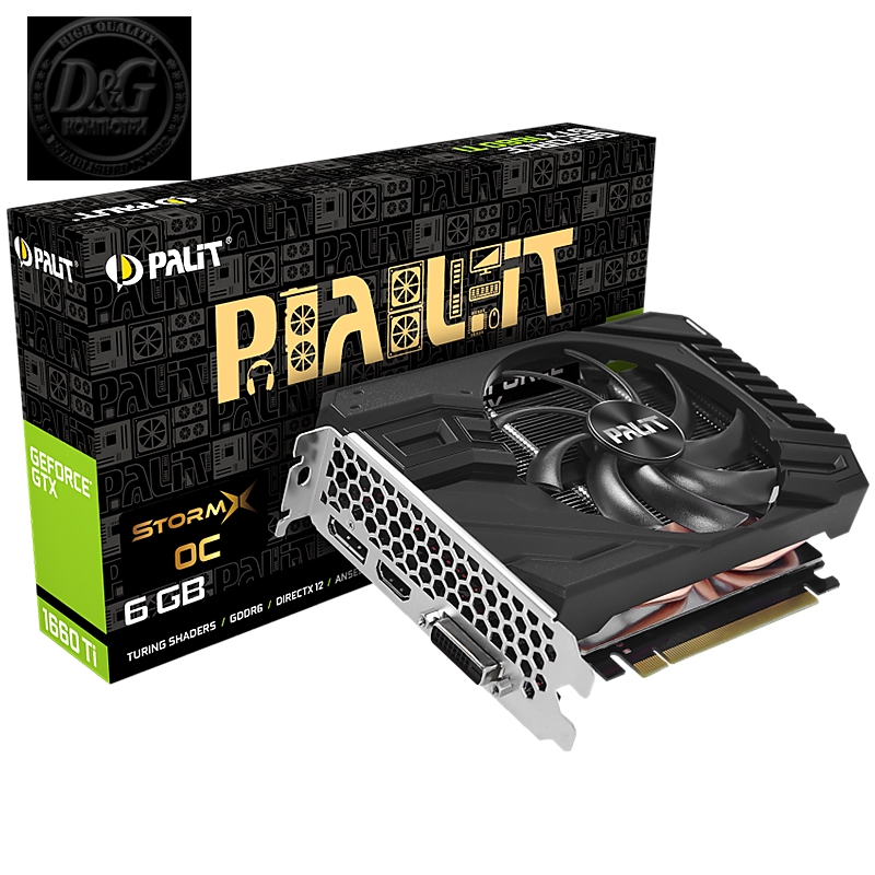 VC Palit nVidia GTX1660 StormX OC 6GB GDDR5, 192bit, DVI, HDMI, DP part# NE51660S18J9-165F