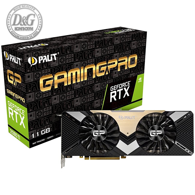 PALIT Video Card GeForce RTX 2080Ti nVidia, Gaming Pro  11GB GDDR6,352bit ,HDMI,DP1.4x3, USB TypeC part# NE208TT20LC-150A