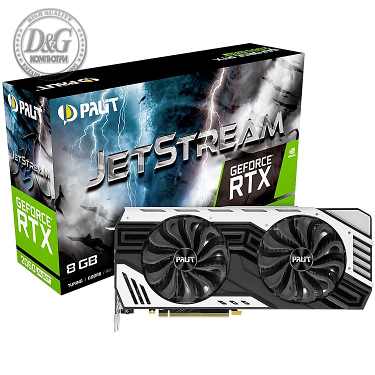 PALIT Video Card GeForce RTX 2060 SUPER nVidia, Jetstream 8GB GDDR6,256bit ,HDMI,3xDP,part# NE6206ST19P2-1061J