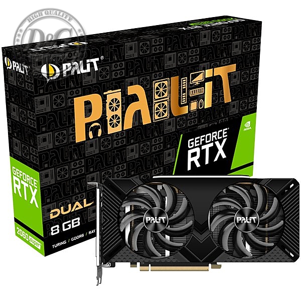 PALIT Video Card GeForce RTX 2060 SUPER nVidia, DUAL 8GB GDDR6,256bit ,DVI,HDMI,1xDP,part# NE6206S018P2-1160A