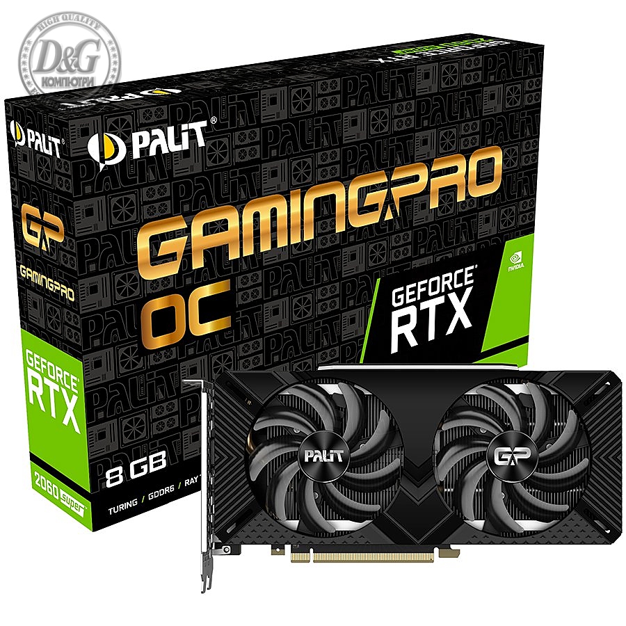 PALIT Video Card GeForce RTX 2060 SUPER nVidia, Gaming Pro OC 8GB GDDR6,256bit ,HDMI,3xDP,part# NE6206SS19P2-1062A