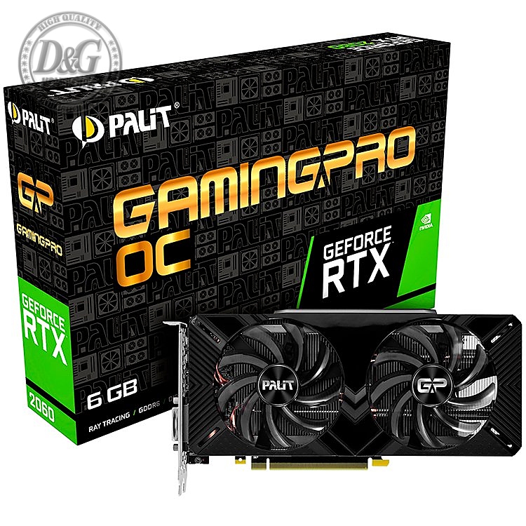 PALIT Video Card GeForce RTX 2060 nVidia, Gaming Pro OC 6GB GDDR6,192bit ,DVI,HDMI,DP,part# NE62060T18J9-1062A