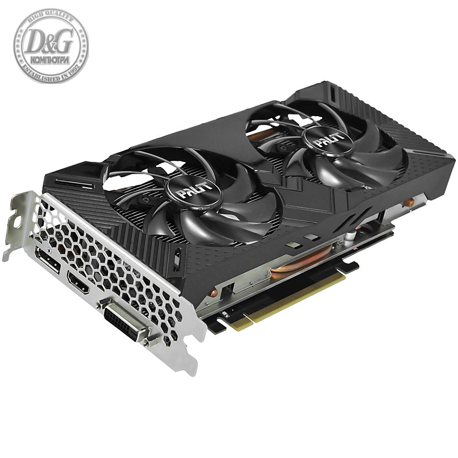 PALIT Video Card GeForce RTX 2070 nVidia, Dual X 8GB GDDR6,256bit ,DVI,HDMI,3xDP,part# NE62070018P2-1160A