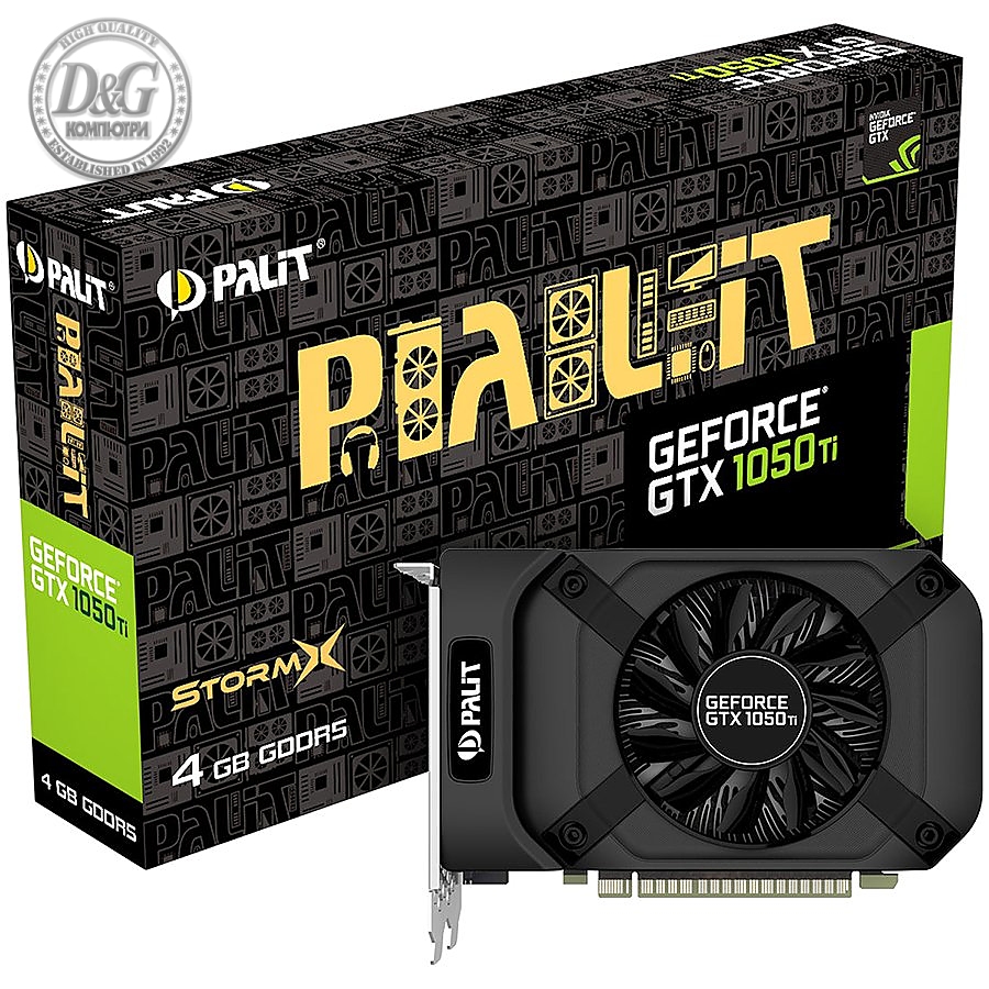 VC Palit nVidia GTX1050Ti StormX 4096MB 128BIT , Dual DVI+HDMI+DP part N #NE5105T018G1-1076F