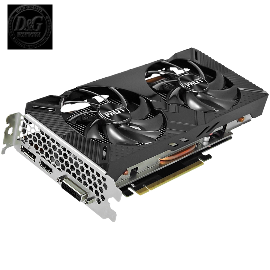 PALIT Video Card GeForce RTX 2060 nVidia, Dual OC 6GB GDDR6,192bit ,DVI,HDMI,DP,part# NE62060S18J9-1160A