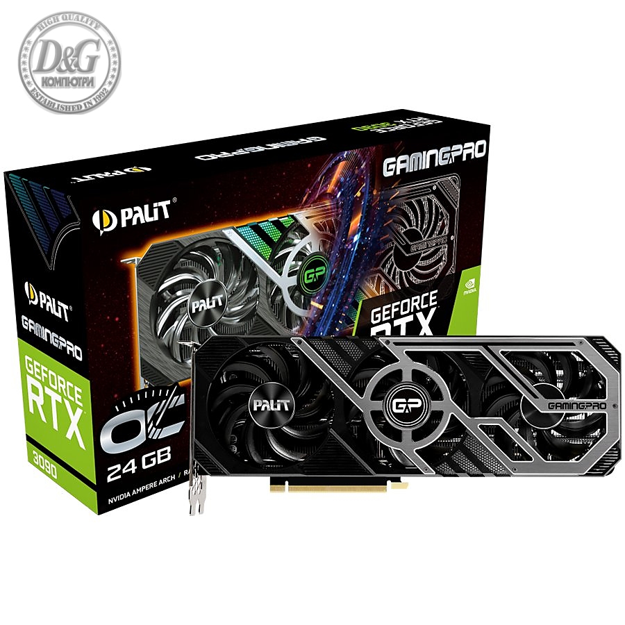 PALIT RTX3090 Gaming Pro OC 24GB, GDDR6X, 384-but, 3xDP,1xHDMI