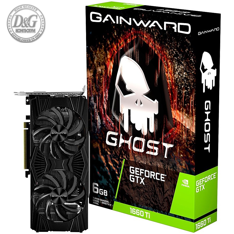 Gainward Video Card GTX1660Ti GHOST 6GB 192B GDDR6 DVI DP HDMI