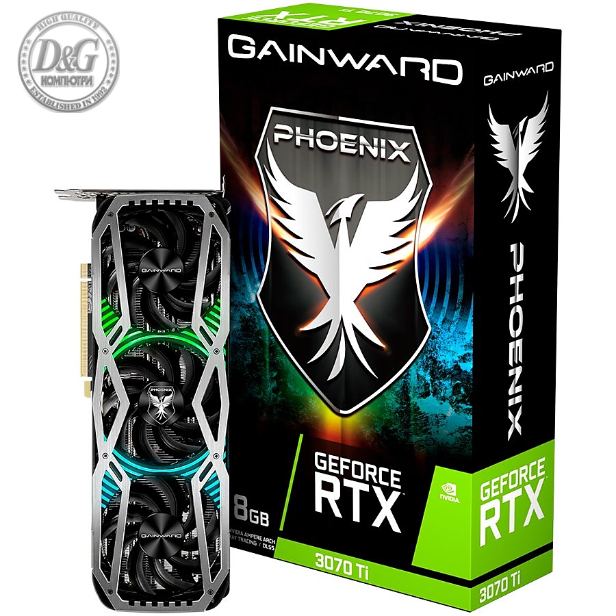 GWD GeForce RTX 3070Ti Phoenix 8GB GDDR6X, 256 bit, PCI-Express Gen4 x16, 3x DP, 1x HDMI, 2x 8 pin pwr connector, NED307T019P2-1046X